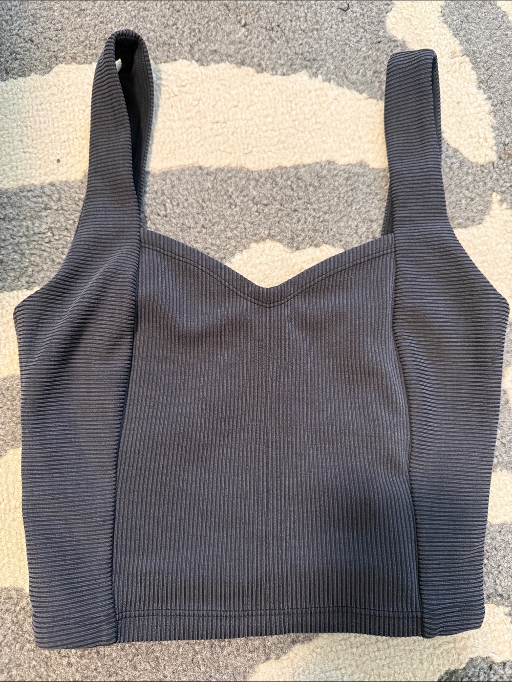 lululemon athletica Ribbed Square-Neck Crop Tank - Black